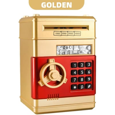 Kindercadeau Elektronisch Wachtwoord Spaarpot Munten Contant Geld Sparen Spaarpot Teller Code Sleutelslot Spaarvarken Automatische Mini Kluis beige