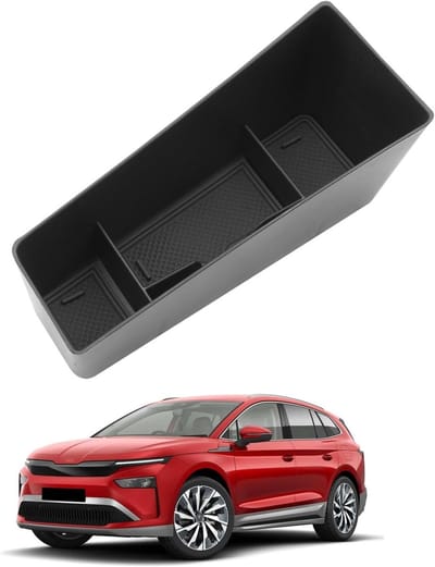 Opbergcompartiment voor middenconsole van Skoda Enyaq iV 2021-2024, extra opbergruimte in armsteun, antislip bodem, ideale opslagoplossing voor autoaccessoires en persoonlijke spullen