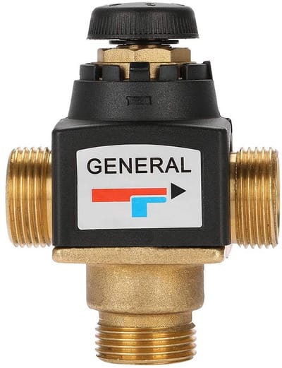 Allecto - Heating Mixer Tap - Thermostaatmengklep - Geschikt voor zonneboilers - Koperkleur - 3-Weg - Voor de juiste watertemperatuur - Met G-threa...