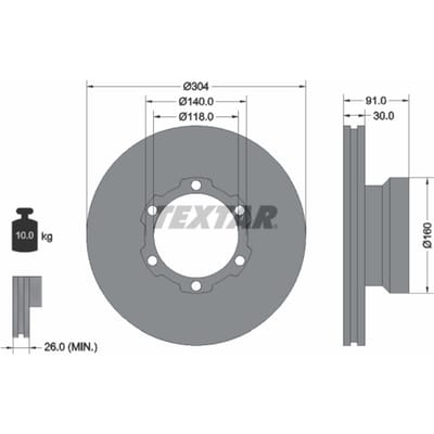 Remschijf TEXTAR 93087400