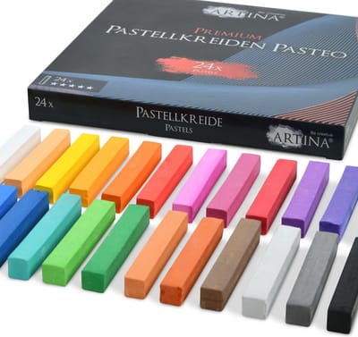 Artina Pasteo Pastelkrijt voor volwassenen - Set van 24 Stuks Zachte Krijtstiften - Fijne Pastelpotloden van zachte Krijt