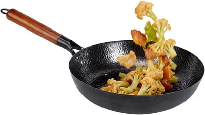 Bakpan - Koekenpan - Buiten koken - Spatvrij ontwerp - 28 cm - Zwart