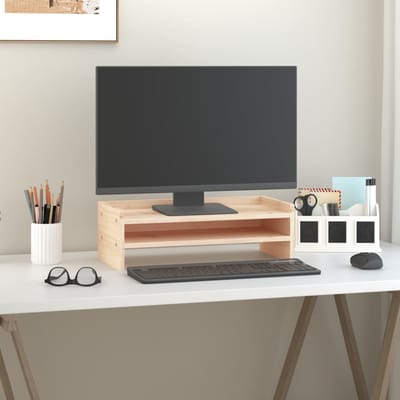 vidaXL - Monitorstandaard - 50x24x16 - cm - massief - grenenhout