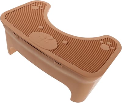 Toiletkruk met Opbergvak - Voetenbankje Hurkpositie - Betere Stoelgang - Antislip Onderkant - 395 x 24 x 16 cm - Koffie