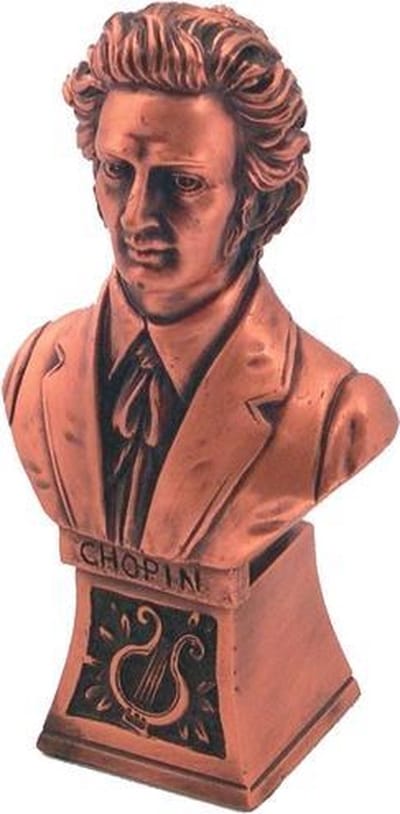 Bronzen Borstbeeld Chopin 15 cm