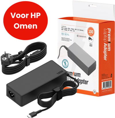 100W USB-C Laptop oplader voor HP OMEN Gaming laptops – Alle modellen vanaf 2019 – Kabel + Adapter
