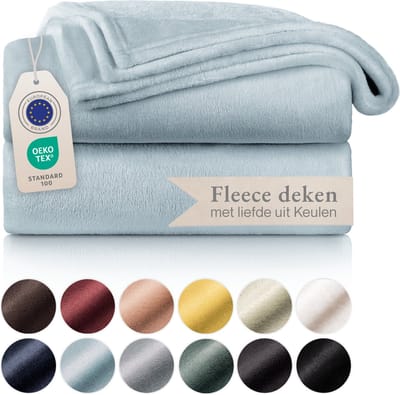Blumtal - Fleece Deken - Super Zacht Fleece Plaid 130x150 cm - Licht Blauw