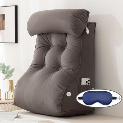Rugsteunkussen - Leeskussen - Ontspannen in bed - Ergonomische ondersteuning - 55x60x30cm - Geel