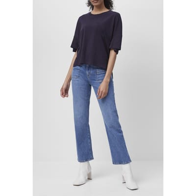 French Connection Tally Jrsy Sslv Crewnk Tee Utility Blue Taglia: XS | Pantaloni Outlet | Donna | Blu
