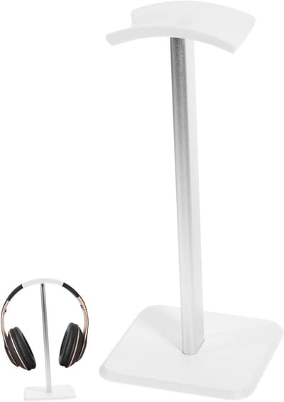 Hoofdtelefoonstandaard - Ophangrek - Bureau Organisatie - Aluminiumlegering - 22 cm Hoog - Wit