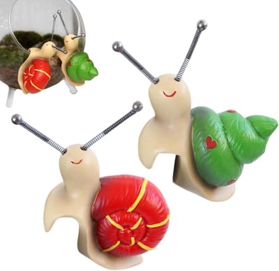 Slakken Figuurtjes - Pottenknuffels Tuindecoratie - Bloempotten Versieren - Weerbestendig Hars - 2 Stuks - Enkel