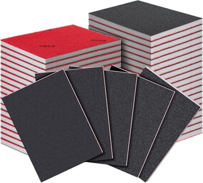 27-delige schuur spons set met korrel 180-3000 voor flexibel nat en droog schuren, fijn polijsten van hout, gipsplaat, metaal, verf en carrosserieherstel