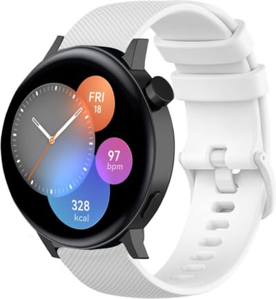 Strap-it Luxe siliconen bandje - geschikt voor Huawei Watch GT 2 42mm / GT 3 42mm / GT 3 Pro 43mm - wit
