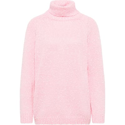 Mymo Gebreide trui Dames roze gebroken wit