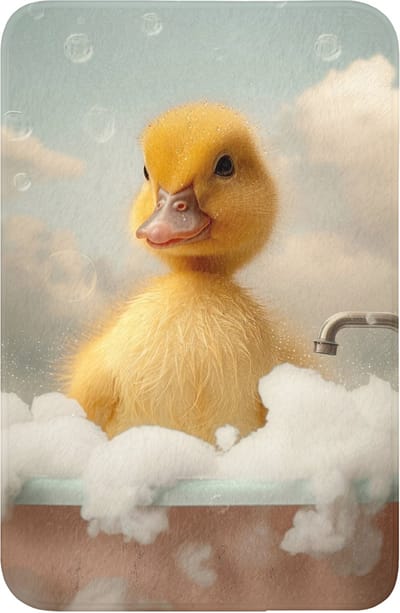 WC mat 40x60 cm - Antislip - Kuiken - Eend - Bad - Schuim - Dieren - Toiletmat - Vloermat - Douchemat - Toilet tapijt - Toiletmatten