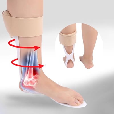 Verstelbare Voethefforthese Enkelcorrector Brace Ondersteuning Bescherming Spalk Linkervoet SM beige