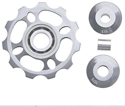 Dailygoods- Geledewiel 11T - Fiets schakelsysteem - Keramische lagers - Aluminiumlegering - Verwisselbare bussen 4 mm/5 mm - Lichtgewicht 18G - Derailleur