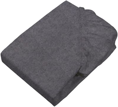 sleepling 90 x 200 cm hoeslaken van fijn flanel | katoenen laken met rondom elastiek | voor matrassen tot 23 cm hoog | Made in Germany | wasbaar op 60 graden | donkergrijs