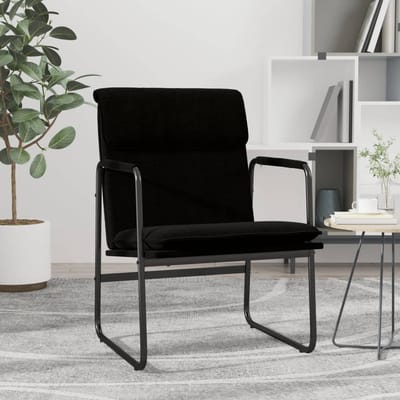 vidaXL - Loungestoel - 55x64x80 - cm - stof - zwart