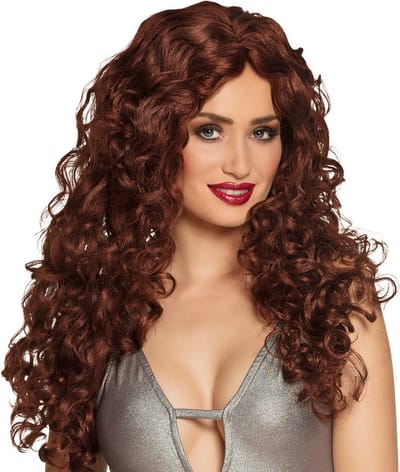 Boland - Pruik Veronica Bruin - Krullen - Lang - Vrouwen - -
