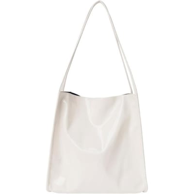 Sac fourre-tout de luxe en cuir verni pour femmes, sac à bandoulière de grande capacité, sac avancé à poignée supérieure, sac de Shopping sous les bras 32*10*30cm blanc