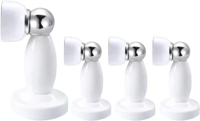 Magnetische Deurstopper Roestvrij Staal - Deurstop met Schroeven voor Vloer of Muur, Set van 4