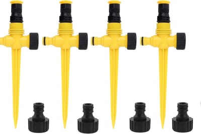 longziming - 4 Paar Tuinsproeiers - Gazonsproeier - 360 Graden Irrigatiesysteem - Automatische Tuinsproeier - Verstelbare Watersproeier - Met Snelle Connector - Sproeiersysteem Voor Tuin
