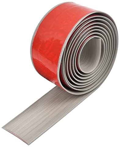 PVC Vloerovergangstrip 2m x 4cm, Grijze Houten Laminaat Deurbar, Zelfklevende Vloerdeler voor Naadverbinding, Ideaal voor Vloerafwerking en Verbetering van Interieur