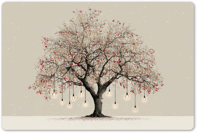 Placemats 45x30 cm - Placemat kunststof - 1 stuk - Lichtboom - Winter - Kerst - Meerkleurig - Borden onderleggers - Decoratie voor op tafel - Keuken tafeldecoratie accessoires - Vinyl onderlegger - Tafelversiering