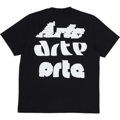 Mannen T-shirt Multi Logo Print Tee Black