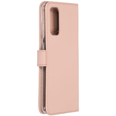 Selencia Hoesje - Geschikt voor Samsung Galaxy S20 - Echt Lederen Bookcase - Dusty Pink