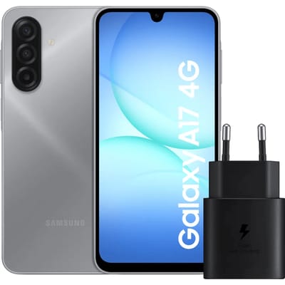 Samsung Galaxy A17 128GB Blauw 4G + Samsung Oplader 25 Watt Zwart