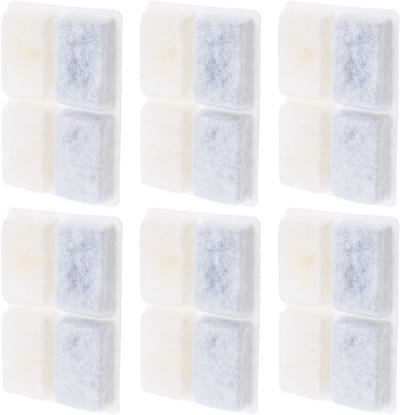 Dailygoods- Huisdierwaterfonteinfilter 6-delig - Vervangingsfilters - Compatibel met vierkante witte waterfontein - Actieve kool - Gezondheidsvoordeel - Altijd fris water - Waterfonteinfilter