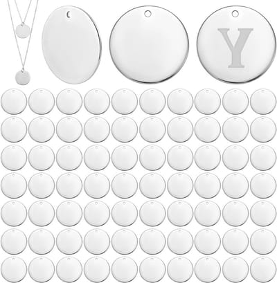 80 Stuks 20mm Ronde Stalen Stempel Blank Tags, Plat Metaal Disc voor DIY Kettingen en Sieraden maken