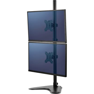 Fellowes Seasa - Monitor arm - 2 schermen - Vrijstaand - Verticaal - Zwart