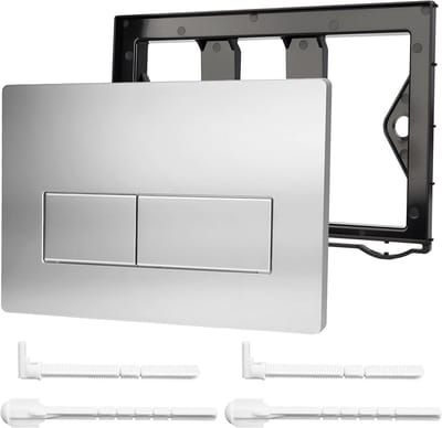 WC Activeringsplaat - Spoelplaat Toilet - Toilet Spoelen - Krasbestendig Mat Oppervlak - 100 x 100 mm - Zilver