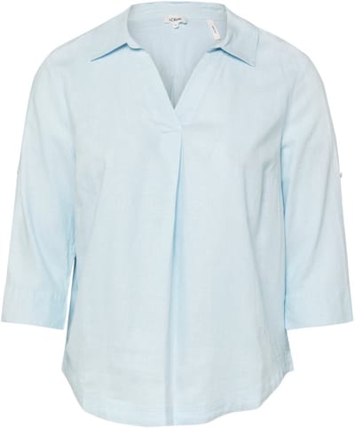 s.Oliver - female - Linnen blouse met 3/4 mouwen en omslag