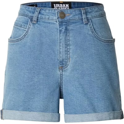 Urban Classics - High Waist Denim Korte broek - Taille, 26 inch - Blauw