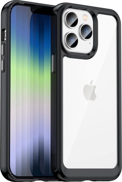 Helder acryl Harde achterkant Hoesje - Zachte TPU Bumper Hybride telefoonhoes Geschikt voor: Apple iPhone 15 Pro Max