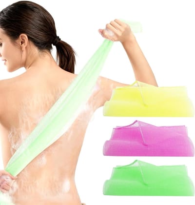 Exfoliërende washandjes voor het lichaam - Set van 3 luffa scrubbers voor het verwijderen van dode huidcellen en een zachte huidverzorging