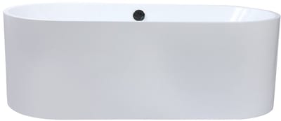 Vente-unique Vrijstaande designbadkuip - 170 x 75 x 58 cm - Wit - 221 L - KATOUCHA