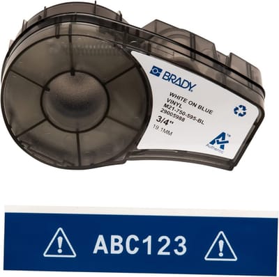 Duurzame Vinyl Label Roll Wit op Blauw voor Industriële Labelprinters