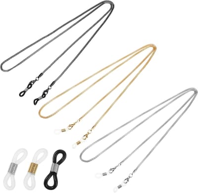 Verstelbare Lanyard voor Zonnebrillen en Brillen - 3 Stuks - Stijlvolle Ketting voor Dames en Heren, Ideaal voor Feestjes en Dagelijks Gebruik