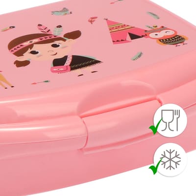 Set van 6 Lunchtrommels met Bestek voor Kinderen - Inclusief Vork en Lepel - Diverse Kleuren