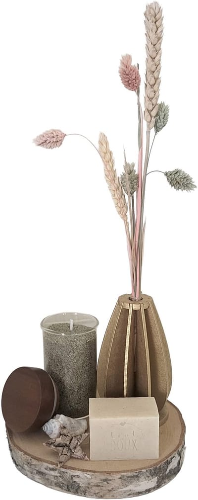 Luxe Cadeauset met Droogbloemen, Kaarsenzand en Ambachtelijke Zeep - Groen - Woondecoratie - Sfeer - Pearlsand - Cadeautip - Natuurlijke ingrediënten