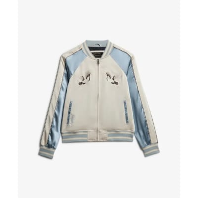Superdry Suikajan Geborduurde Bomberjack Blue Grootte: 34