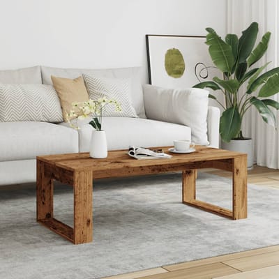 vidaXL - Salontafel - 102x50x35 - cm - bewerkt - hout - oude - houtkleurig