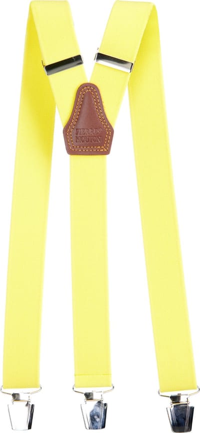Pierre Mouton Sterke Bretel - Bretels - Volwassenen - Heren - Geel - 120cm - 3 brede clips - M - L