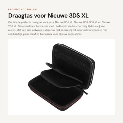 Dailygoods- Draagtas voor Gameconsole - Hard Beschermend - Opbergtas - Nylon - Zwart - Inclusief Opbergzak - Gameconsole Tas