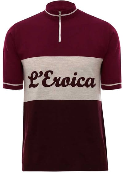 Santini Eroica Official Wool Korte Mouw Wielertrui Rood M Man